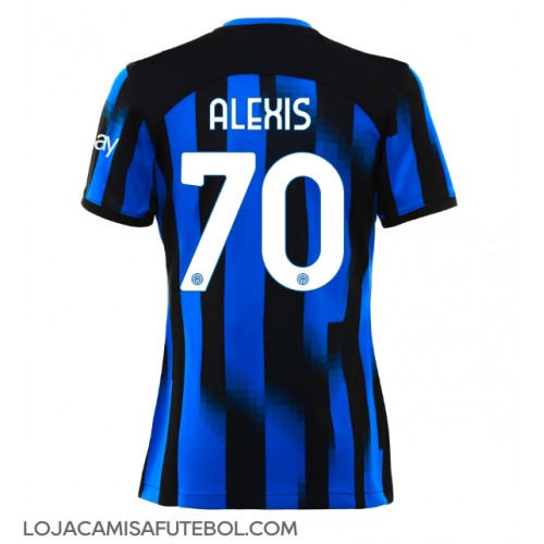 Camisa de Futebol Inter Milan Alexis Sanchez #70 Equipamento Principal Mulheres 2023-24 Manga Curta